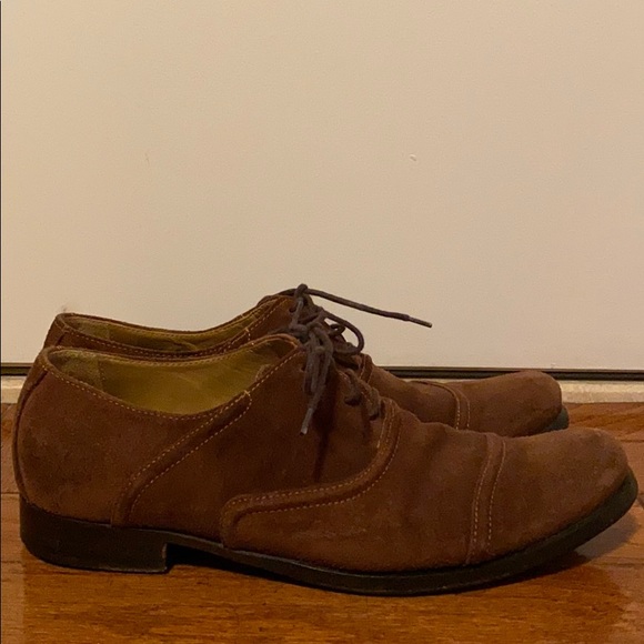 Billy Reid Brown Suede Cap Toe Oxford Shoes main image 6